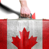 2 Suitcase with Canada flag